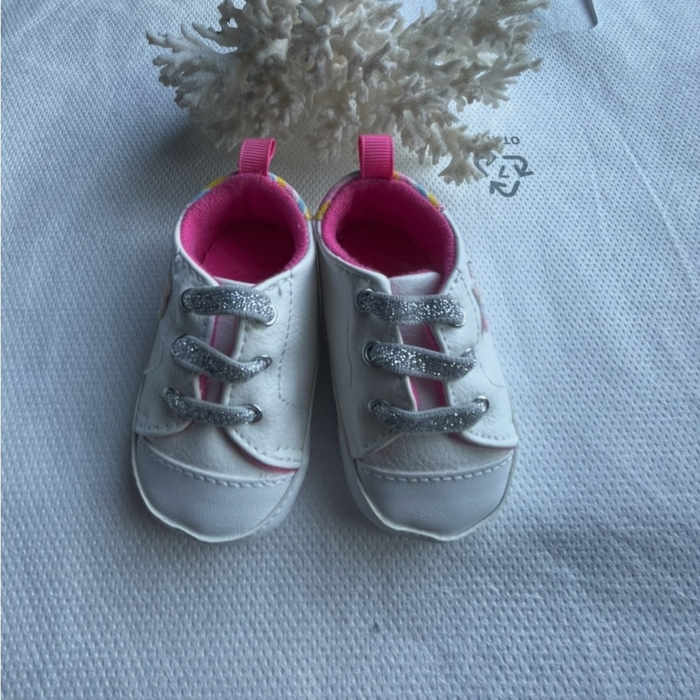 White and Pink Kids Shoes